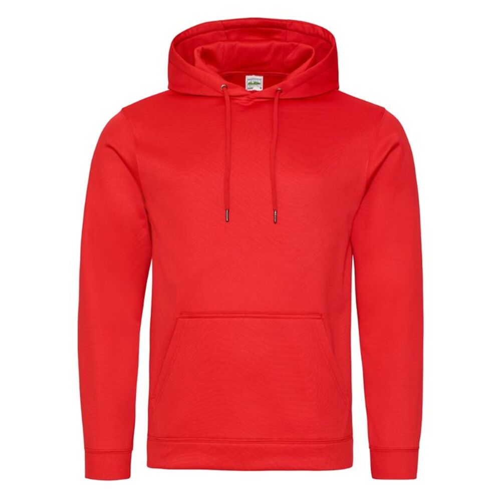 AWDis Adults Unisex Polyester Sports Hoodie / Fire Red